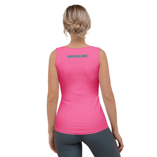 Reyna - Brilliant Rose Ladies Cut & Sew Tank Top