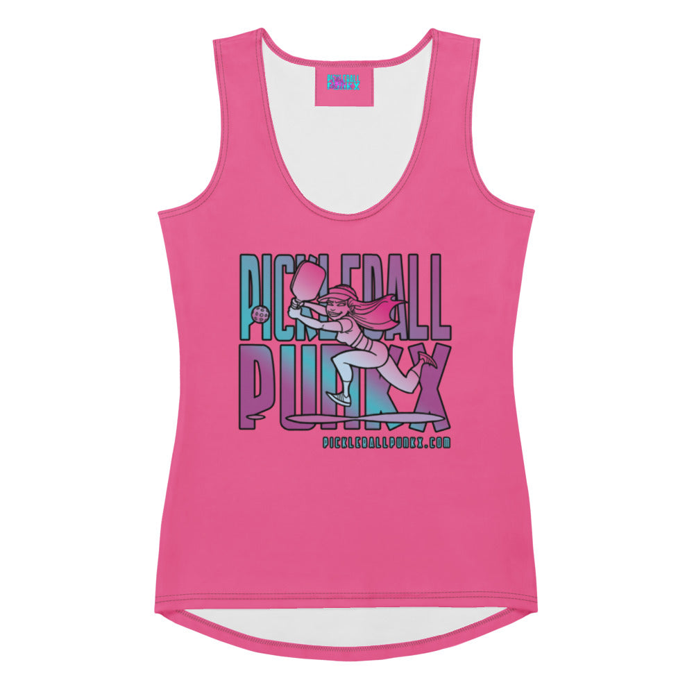 Reyna - Brilliant Rose Ladies Cut & Sew Tank Top