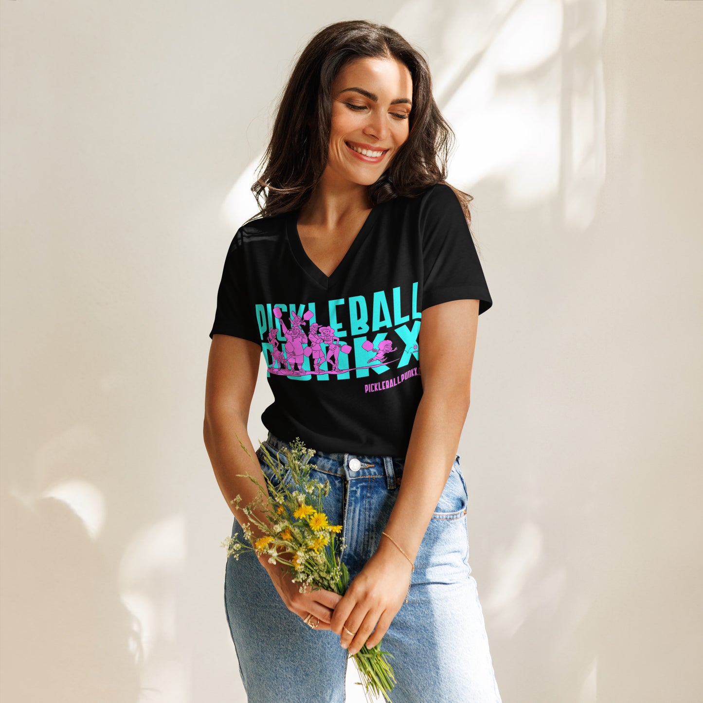 womens-relaxed-v-neck-t-shirt-solid-black